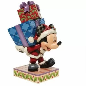 FIGURA TRADITIONS MICKEY CON REGALO DE NAVIDAD DISNEY - ENESCO