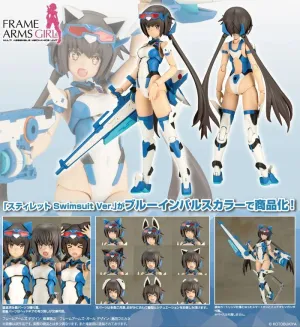 FRAME ARMS GIRL MAQUETA PLASTIC MODEL KIT STYLET SWIMSUIT BLUE IMPULSE COLOR VER. 16 CM
