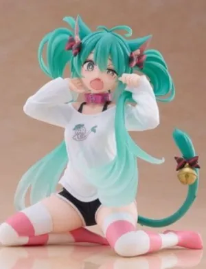 HATSUNE MIKU ESTATUA PVC DESKTOP CUTE FIGURE HATSUNE MIKU CAT EAR T-SHIRT VER. 13 CM
