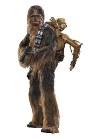 STAR WARS EPISODE V FIGURA MOVIE MASTERPIECE 1/6 CHEWBACCA WITH DISASSEMBLED C-3PO 36 CM
